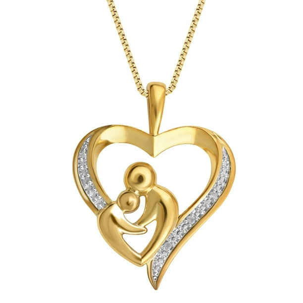 Family Family Girl and Boy Pendant 18k Gold Plated Pendant with 20 Inch Chain